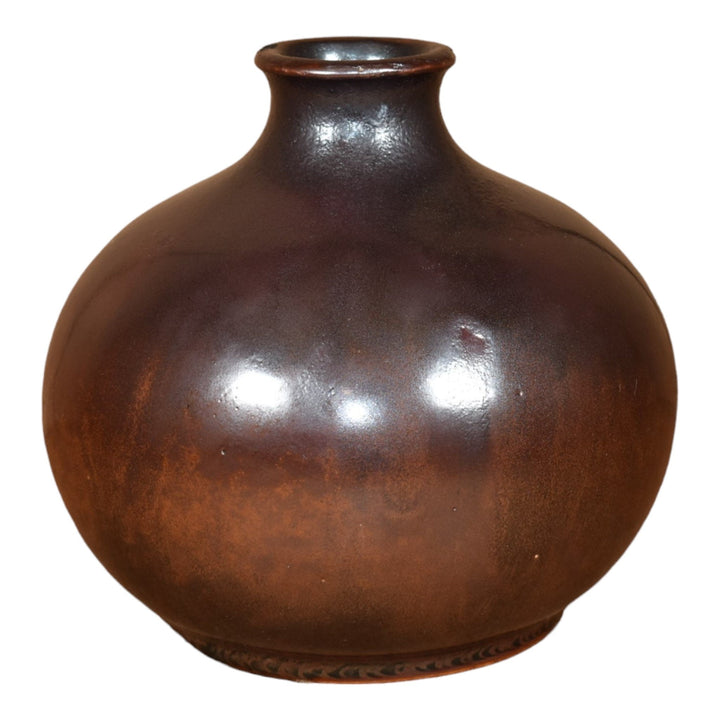 Teco Vintage Arts And Crafts Pottery Aventurine Metallic Glaze Ceramic Vase 3150 - Just Art Pottery