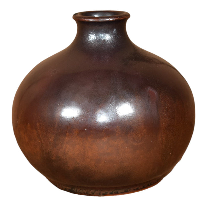Teco Vintage Arts And Crafts Pottery Aventurine Metallic Glaze Ceramic Vase 3150 - Just Art Pottery