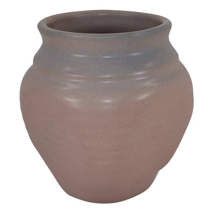 Van Briggle 1990s Vintage Art Pottery Dusty Rose Squared Deco Vase (Scalia) - Just Art Pottery
