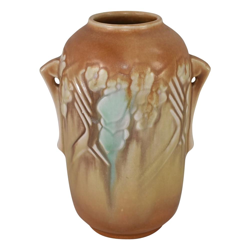 Roseville Pottery Clemana Brown Vase 749-6 - Just Art Pottery