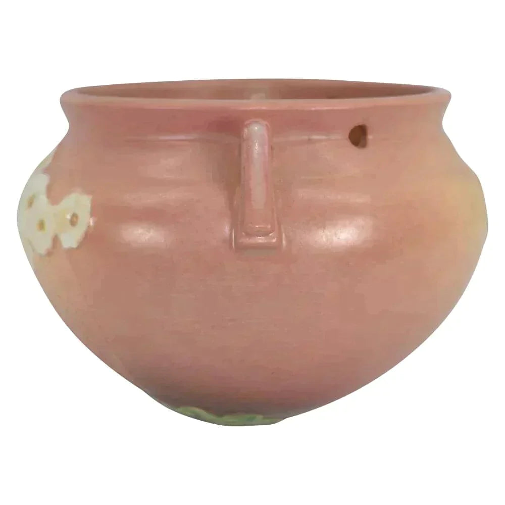 Roseville Pottery Primrose 1936 Pink Art Deco Hanging Basket Planter 354-5 - Just Art Pottery