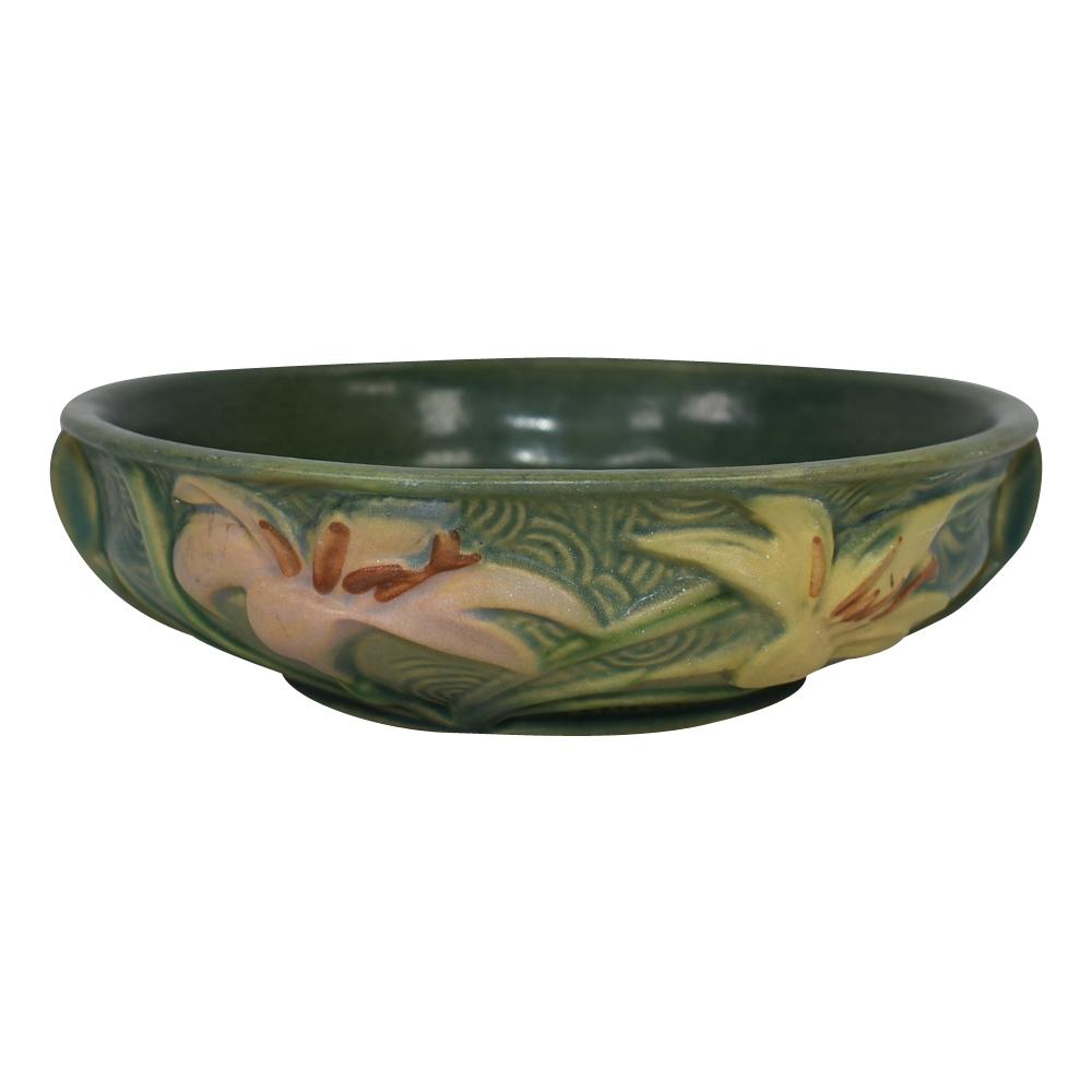 Roseville Zephyr Lily Green 1946 Vintage Art Pottery Ceramic Bowl 472-6 - Just Art Pottery