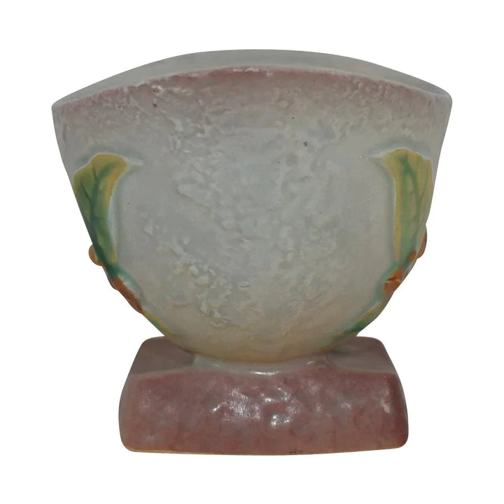Roseville Pottery Bittersweet 1951 Gray Mid Century Cornucopia Vase 857-4 - Just Art Pottery