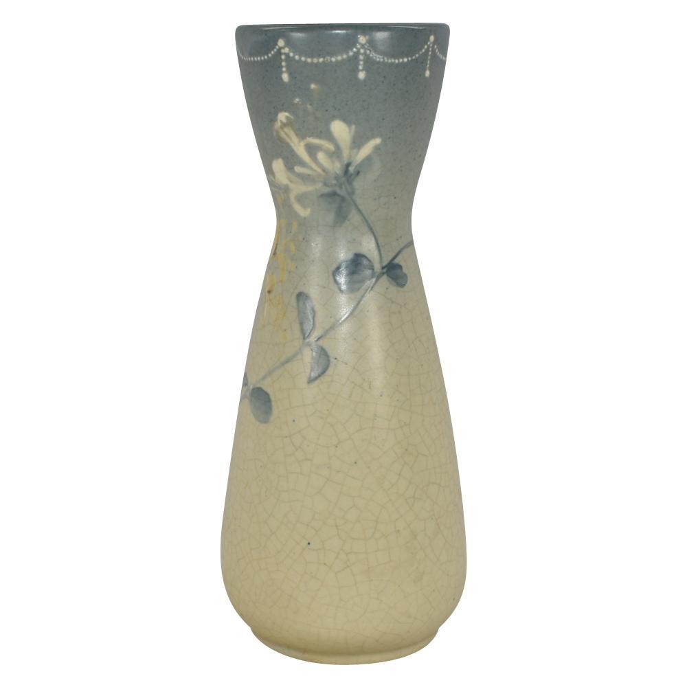 Roseville Pottery Rozane Ware Light 1901 Squeeze Bag Variant Vase - Just Art Pottery