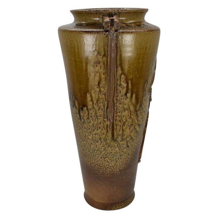 Door Studio Pottery 2019 Hickory Ash Egyptian Style Figural Tall Handled Vase - Just Art Pottery
