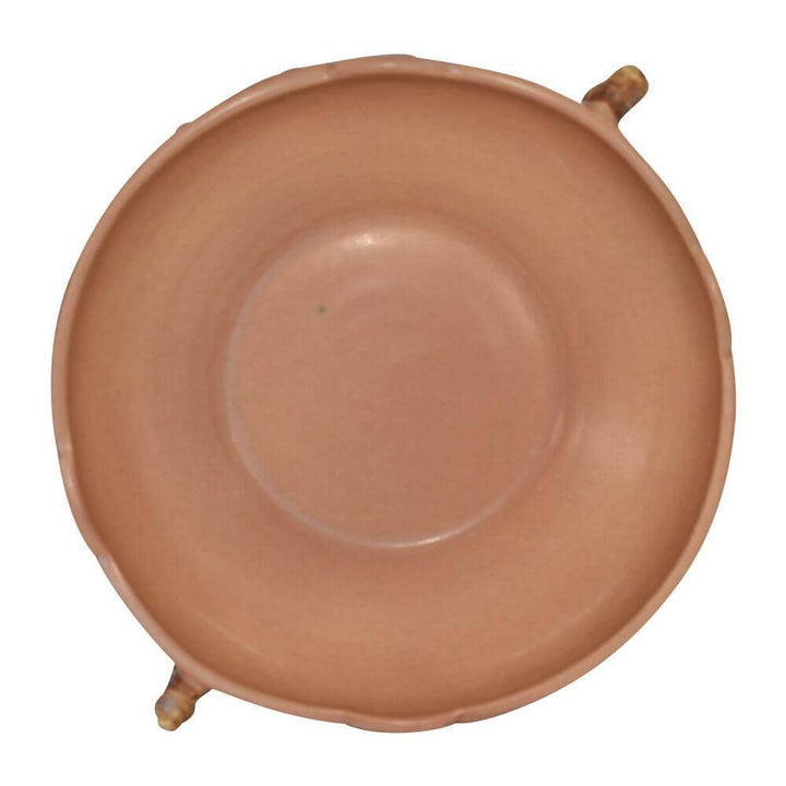 Roseville Pottery Apple Blossom 1949 Pink Mid Century Modern Bowl 328-8 - Just Art Pottery
