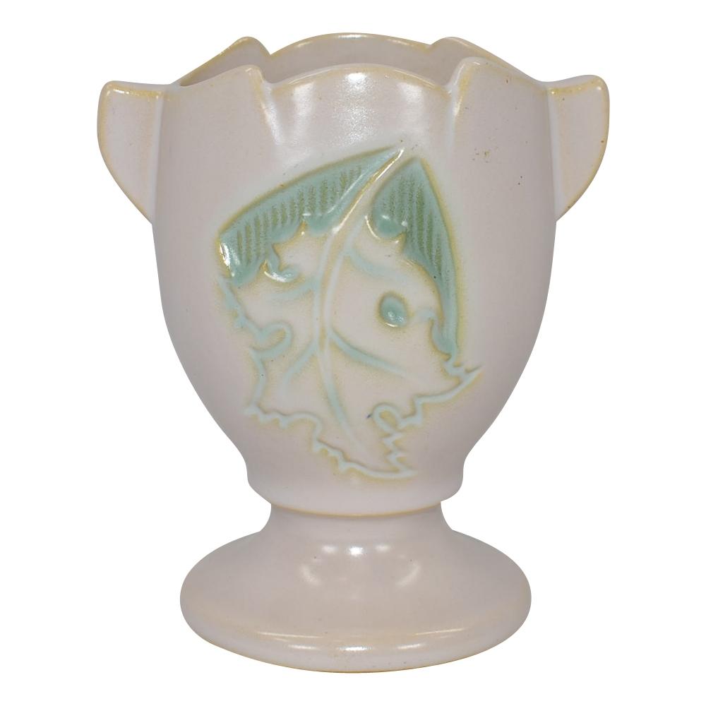 Roseville Silhouette White 1950 Mid Century Modern Art Pottery Vase 779-5 - Just Art Pottery