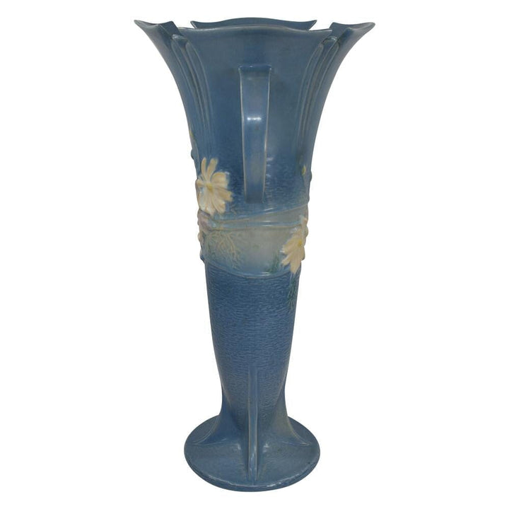 Roseville Cosmos 1939 Vintage Art Pottery Blue Ceramic Floor Vase 958-18 - Just Art Pottery