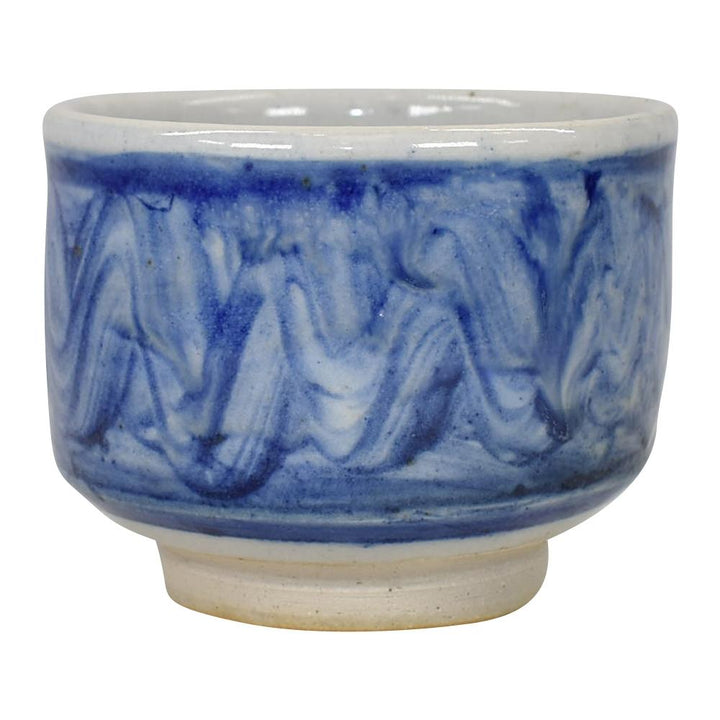 Ken Ferguson Studio Art Pottery Hand Made Blue Yunomi Ceramic Tea Cup - Just Art Pottery