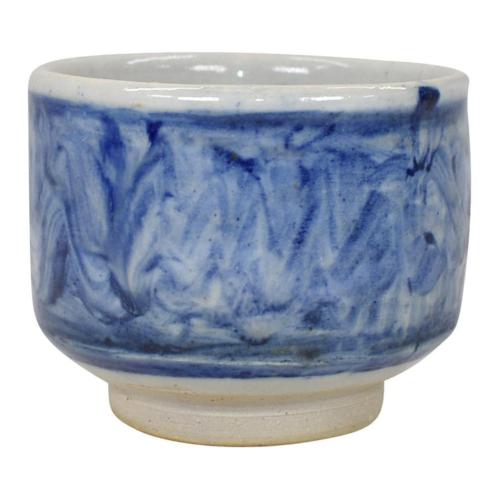Ken Ferguson Studio Art Pottery Hand Made Blue Yunomi Ceramic Tea Cup - Just Art Pottery