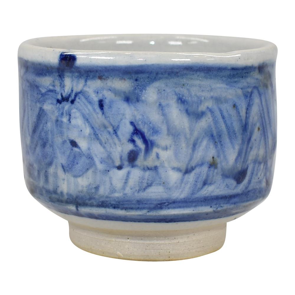 Ken Ferguson Studio Art Pottery Hand Made Blue Yunomi Ceramic Tea Cup - Just Art Pottery