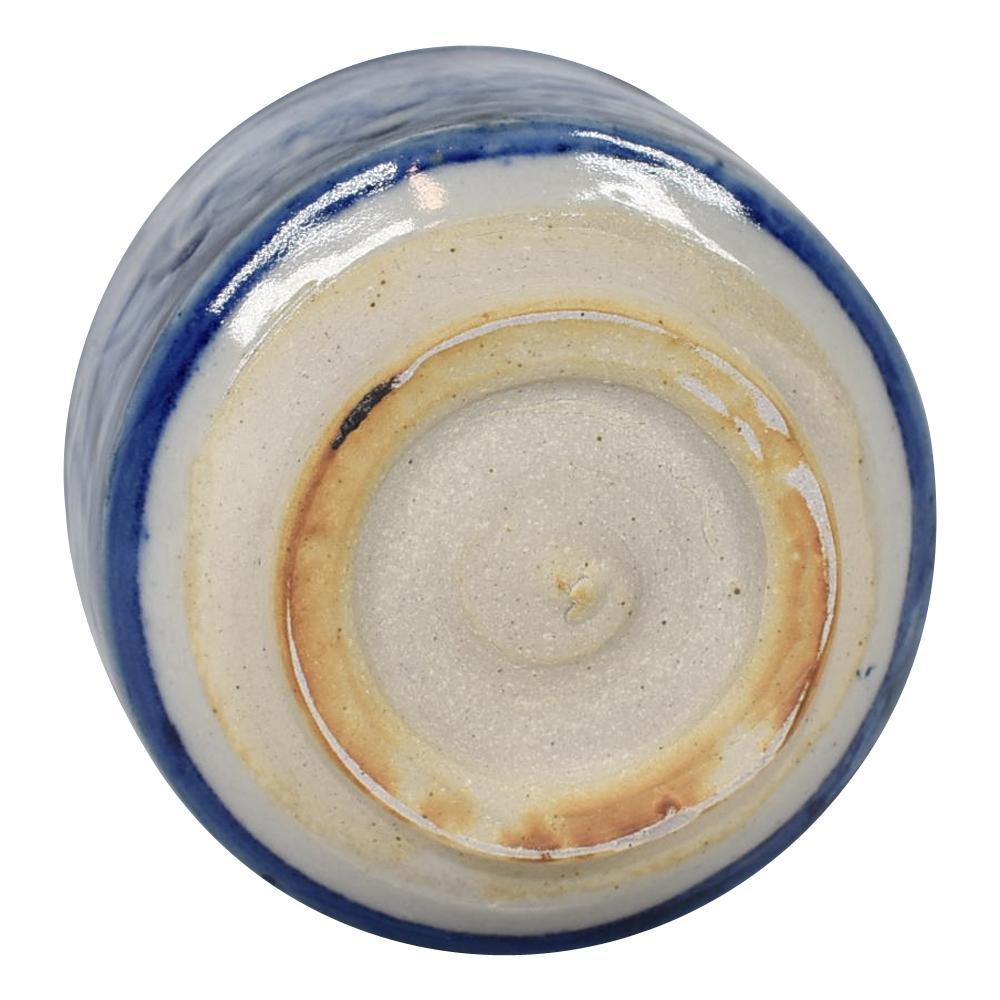 Ken Ferguson Studio Art Pottery Hand Made Blue Yunomi Ceramic Tea Cup - Just Art Pottery