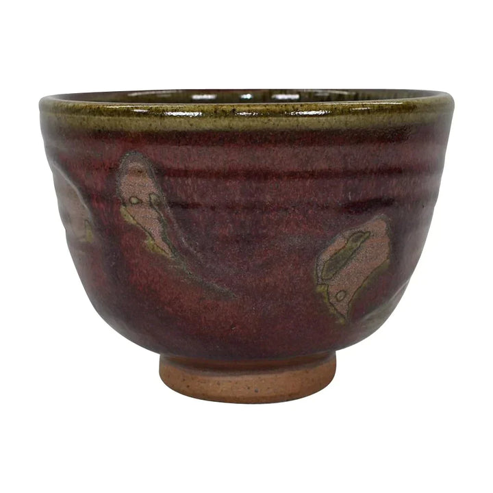 Walter Dexter Canadian Studio Art Pottery Red Hand Thrown Stoneware Ceramic Bowl - Just Art Pottery