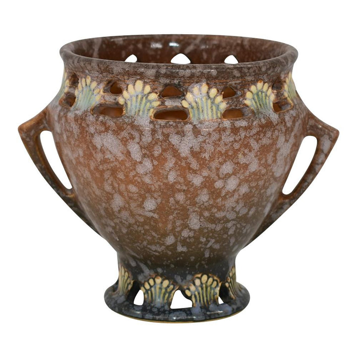 Roseville Ferella 1930 Vintage Art Deco Pottery Tan Ceramic Vase 498-4 - Just Art Pottery