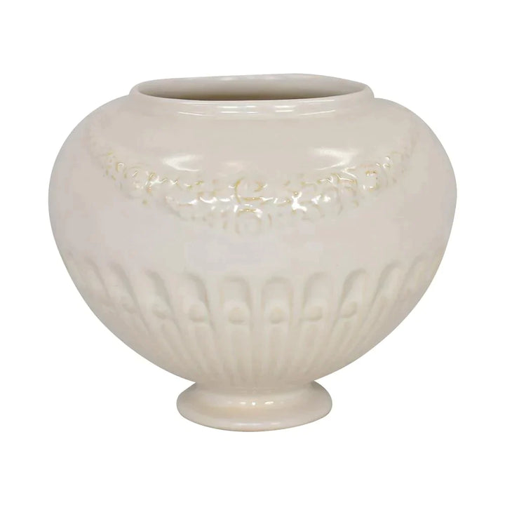Roseville Ivory II Volpato 1937 Vintage Art Pottery Ceramic Pedestal Vase 97-3 - Just Art Pottery