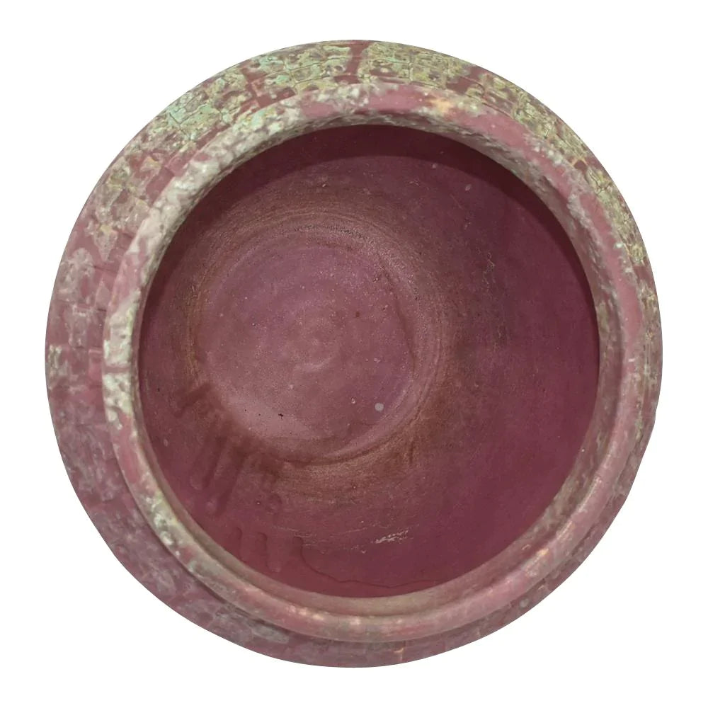 Burley Winter 1930s Vintage Art Pottery Purple Green Large Jardiniere Planter - Just Art Pottery