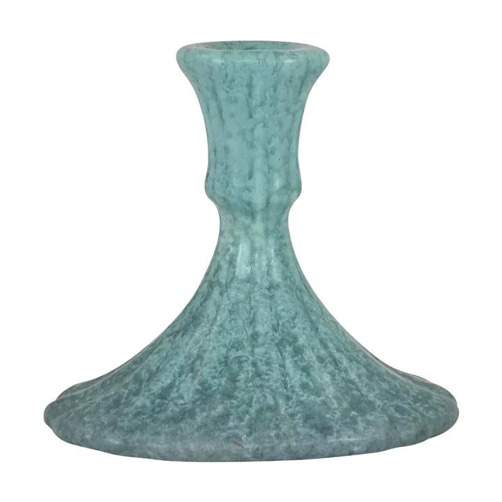 Roseville Tourmaline 1933 Vintage Art Pottery Turquoise Candle Holder 1089-4