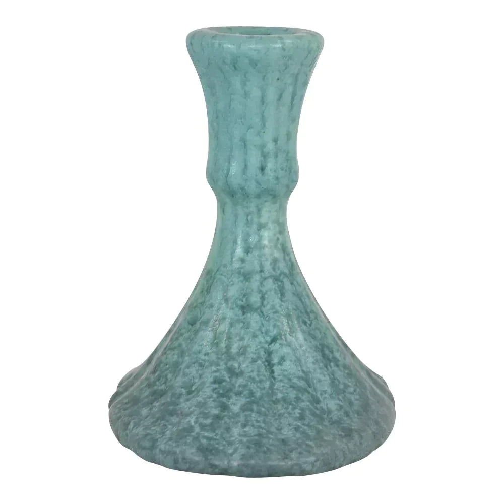 Roseville Tourmaline 1933 Vintage Art Pottery Turquoise Candle Holder 1089-4