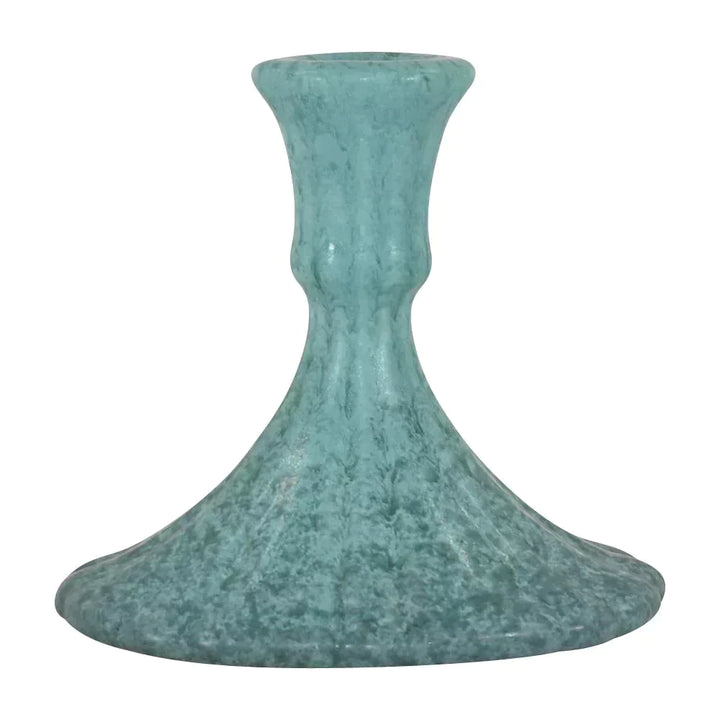 Roseville Tourmaline 1933 Vintage Art Pottery Turquoise Candle Holder 1089-4