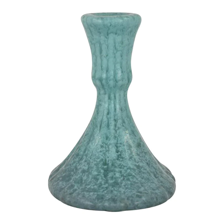 Roseville Tourmaline 1933 Vintage Art Pottery Turquoise Candle Holder 1089-4