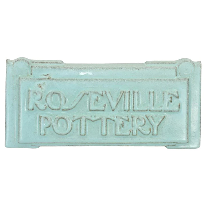 Roseville Moderne 1936 Vintage Art Pottery Blue Green Dealer Advertising Sign - Just Art Pottery