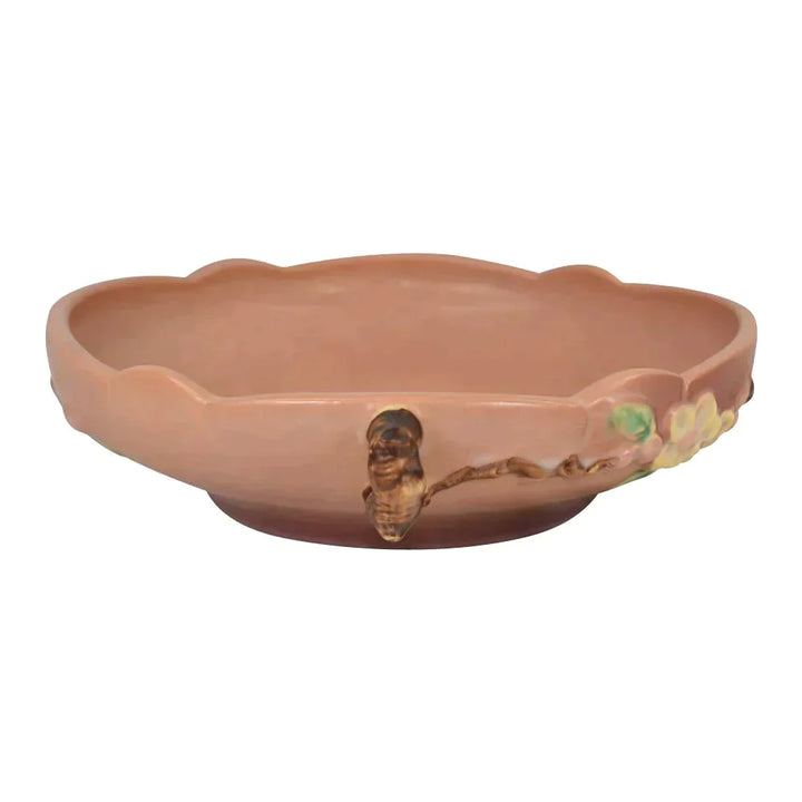 Roseville Apple Blossom 1949 Mid Century Modern Art Pottery Pink Bowl 328-8 - Just Art Pottery