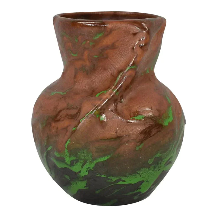 Weller Greora 1930s Vintage Art And Crafts Pottery Brown Ceramic Vase