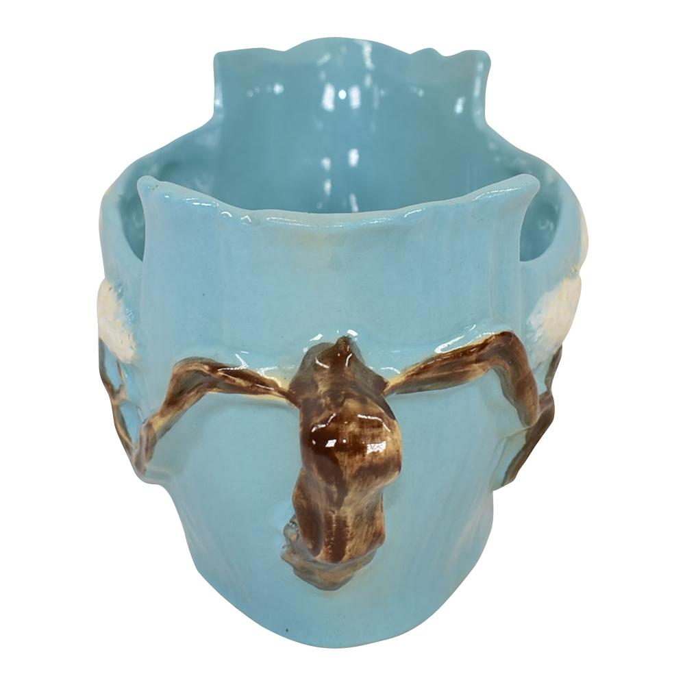 Roseville Ming Tree 1949 Vintage Art Mid Century Pottery Blue Ceramic Bowl 526-9 - Just Art Pottery
