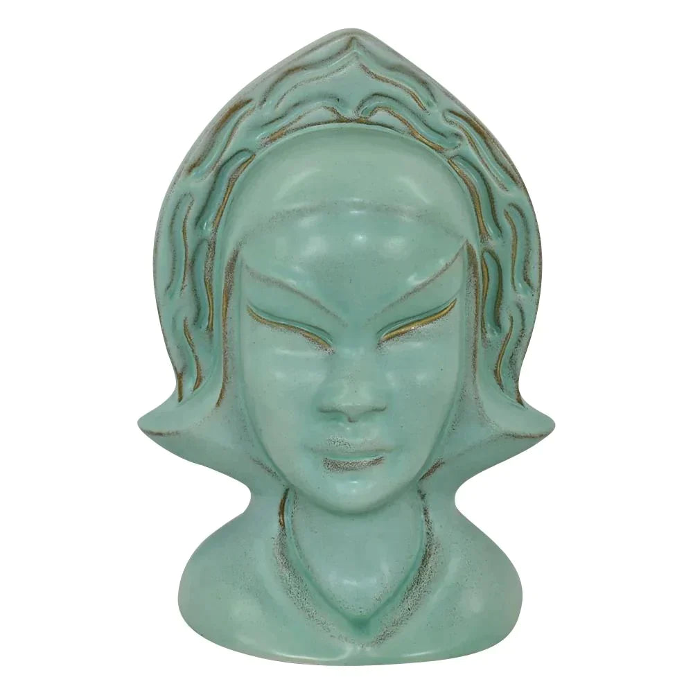 Roseville Burmese 1950 Vintage Deco Pottery Green Male Figural Candle Holder 80B - Just Art Pottery