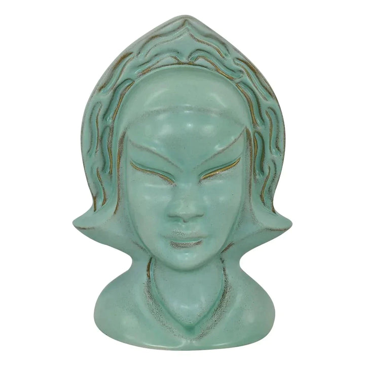 Roseville Burmese 1950 Vintage Deco Pottery Green Male Figural Candle Holder 80B - Just Art Pottery