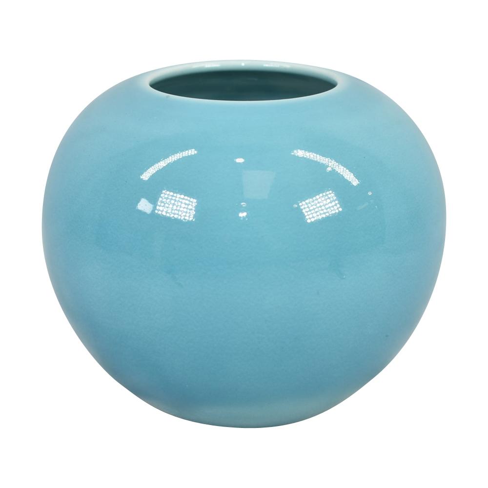 Rookwood Art Pottery 1937 High Glaze Turquoise Blue Ceramic Ball Vase 6199F - Just Art Pottery