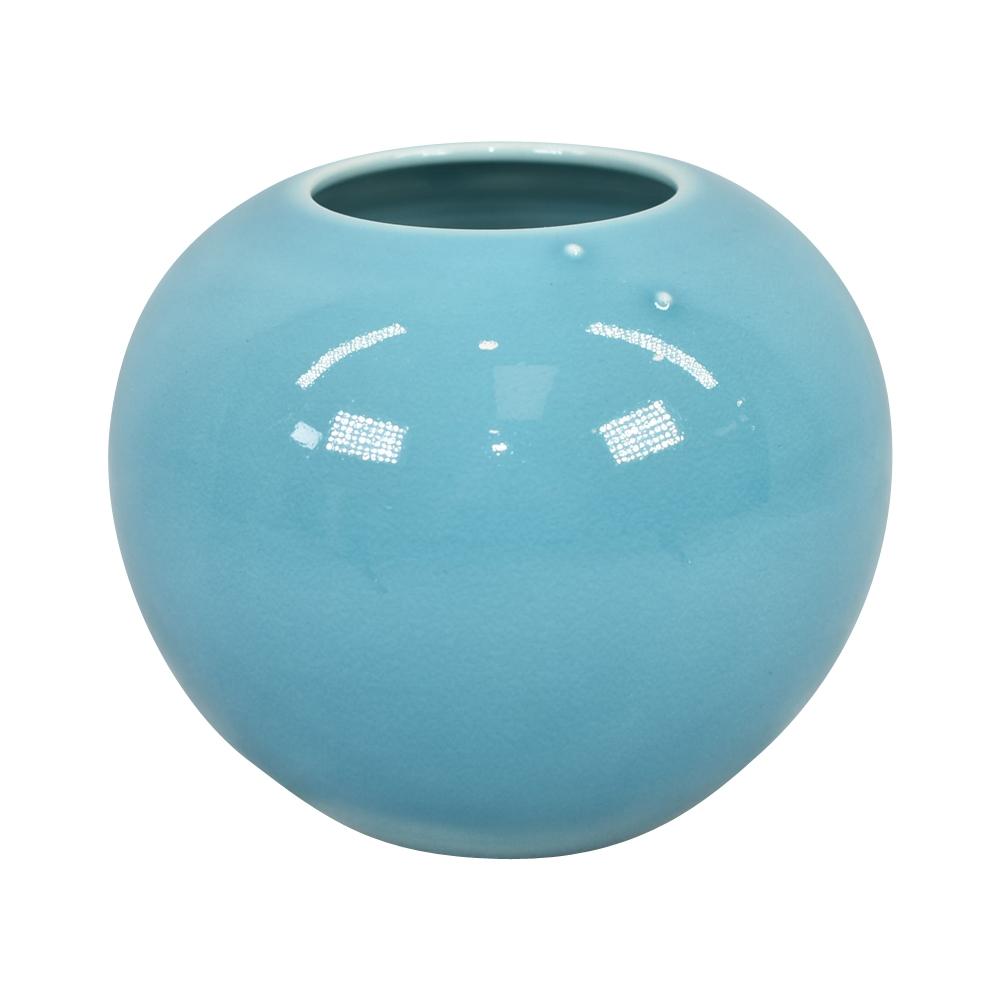 Rookwood Art Pottery 1937 High Glaze Turquoise Blue Ceramic Ball Vase 6199F - Just Art Pottery