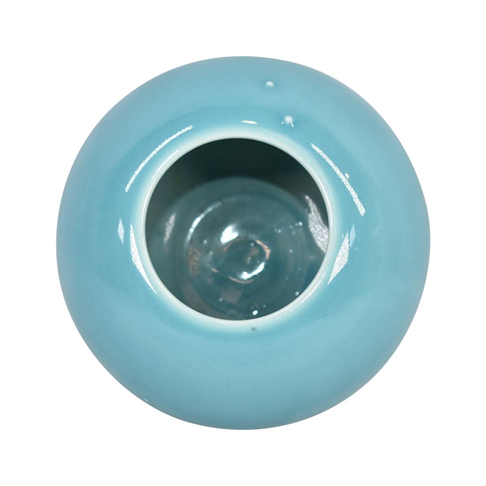 Rookwood Art Pottery 1937 High Glaze Turquoise Blue Ceramic Ball Vase 6199F - Just Art Pottery