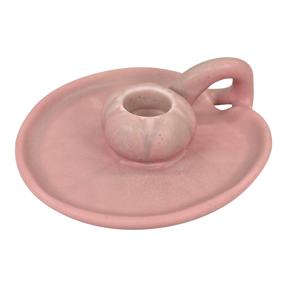 Rookwood Art Pottery 1928 Vintage Pink Ceramic Lily Pad Candle Holder 1067