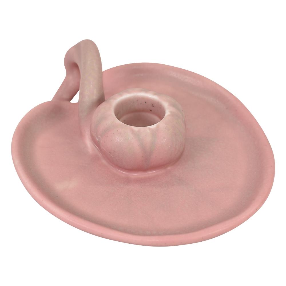 Rookwood Art Pottery 1928 Vintage Pink Ceramic Lily Pad Candle Holder 1067