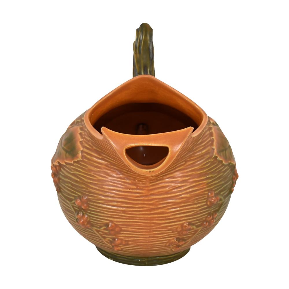 Roseville Bushberry 1941 Vintage Art Pottery Russet Ice Lip Pitcher 1325 - Just Art Pottery