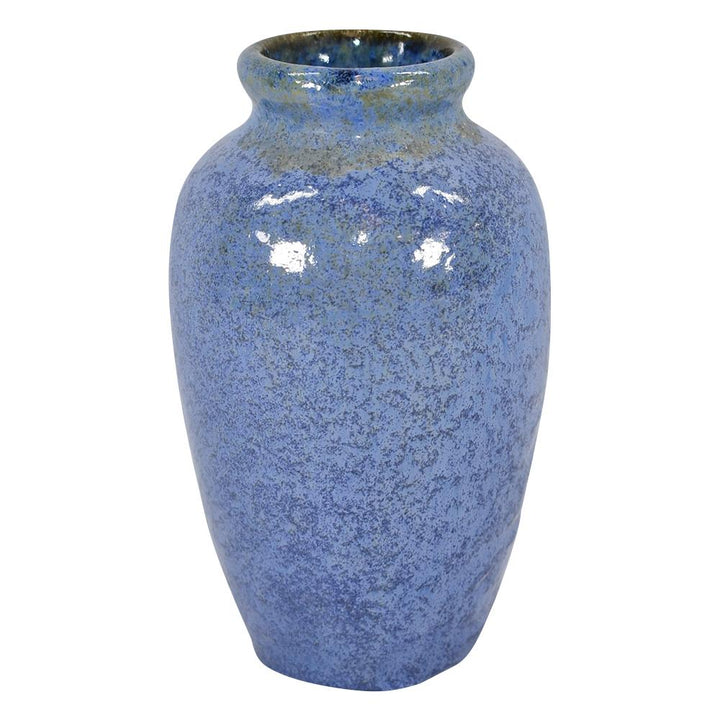 Fulper 1917-34 Arts And Crafts Pottery Mottled Blue Ceramic Vase 839 - Just Art Pottery
