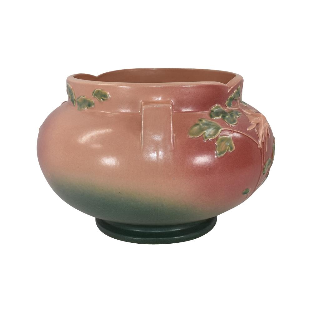 Roseville Columbine 1941 Vintage Art Pottery Pink Jardiniere Planter 655-10 - Just Art Pottery