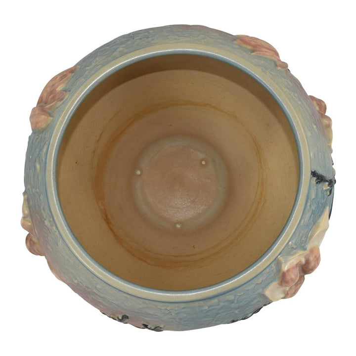 Roseville Magnolia 1943 Vintage Art Pottery Blue Jardiniere Planter 665-10 - Just Art Pottery