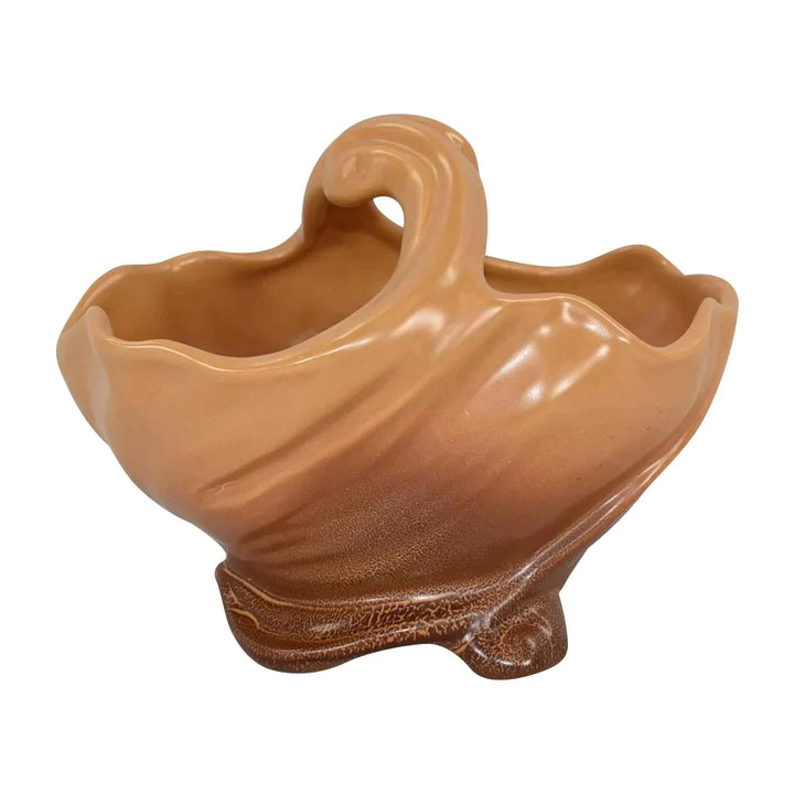 Weller Gloria After 1936 Vintage Art Deco Pottery Brown Ceramic Basket G-7 - Just Art Pottery