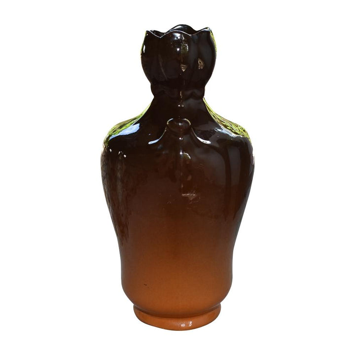 Weller Floretta 1904 Antique Art Pottery Brown Hand Painted Floral Vase 41 - Just Art Pottery