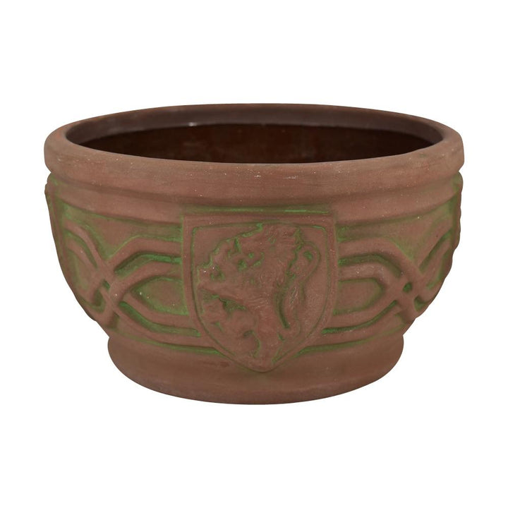 Peters and Reed Moss Aztec Arts And Crafts Pottery Lion Crest Jardiniere Planter - Just Art Pottery