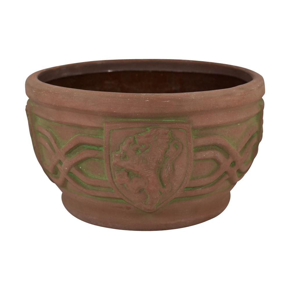 Peters and Reed Moss Aztec Arts And Crafts Pottery Lion Crest Jardiniere Planter - Just Art Pottery