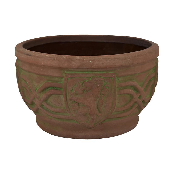 Peters and Reed Moss Aztec Arts And Crafts Pottery Lion Crest Jardiniere Planter - Just Art Pottery