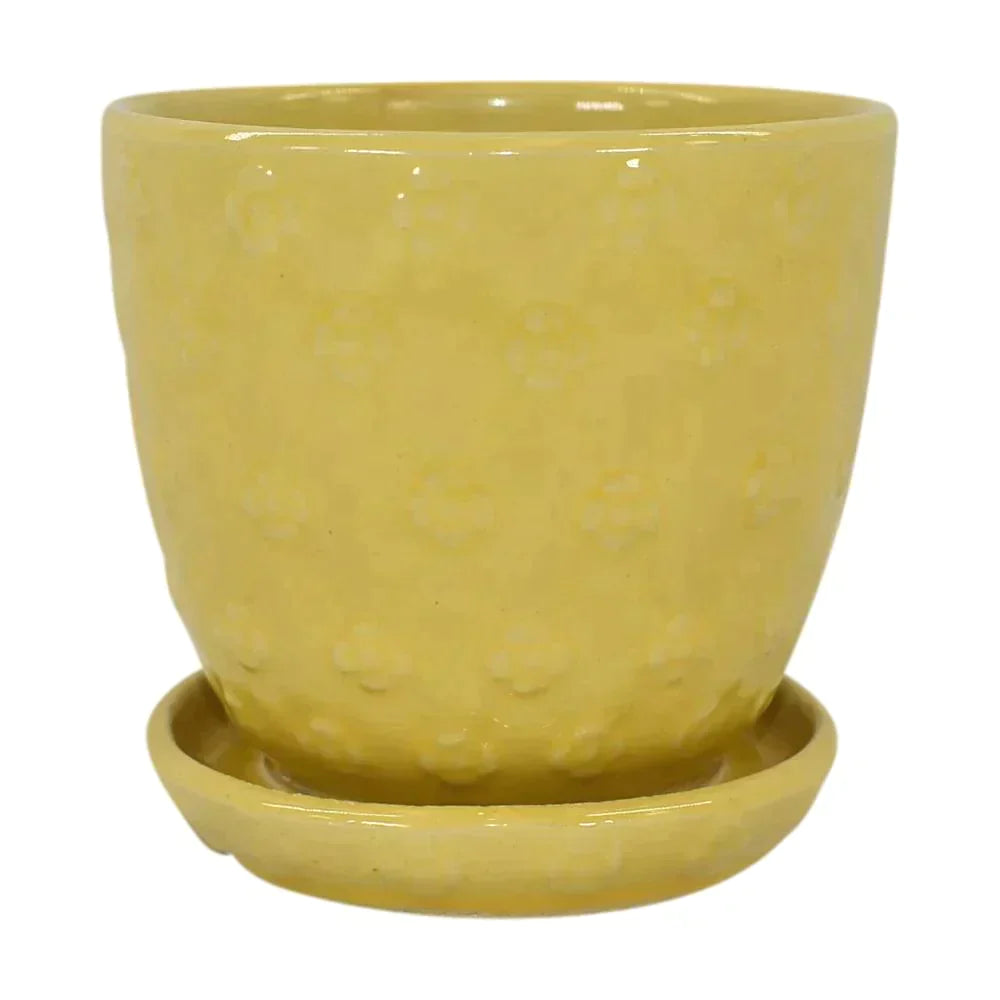 Shawnee Vintage Art Pottery Yellow Floral Ceramic Flower Pot Planter 456 - Just Art Pottery