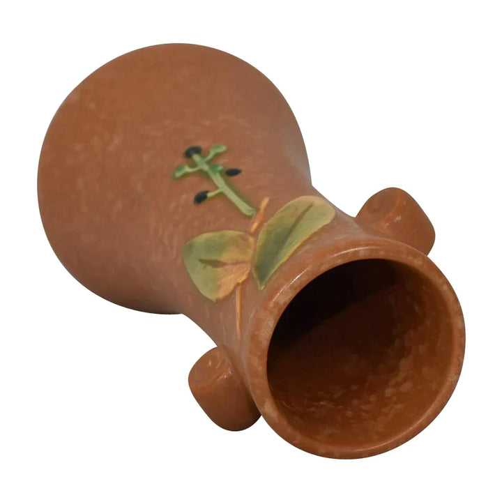 Weller Cornish 1933 Vintage Art Deco Pottery Brown Handled Ceramic Vase - Just Art Pottery