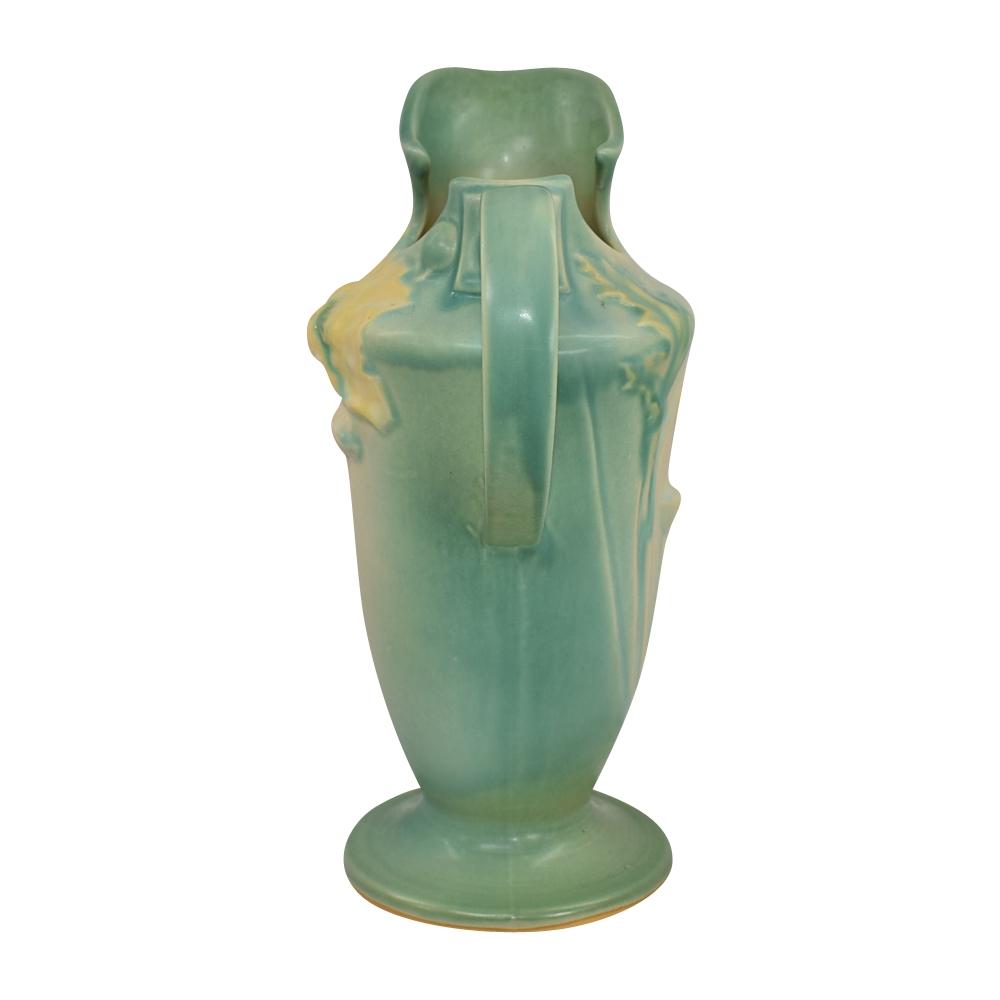 Roseville Poppy Green 1938 Vintage Art Deco Pottery Ceramic Ewer 876-10 - Just Art Pottery