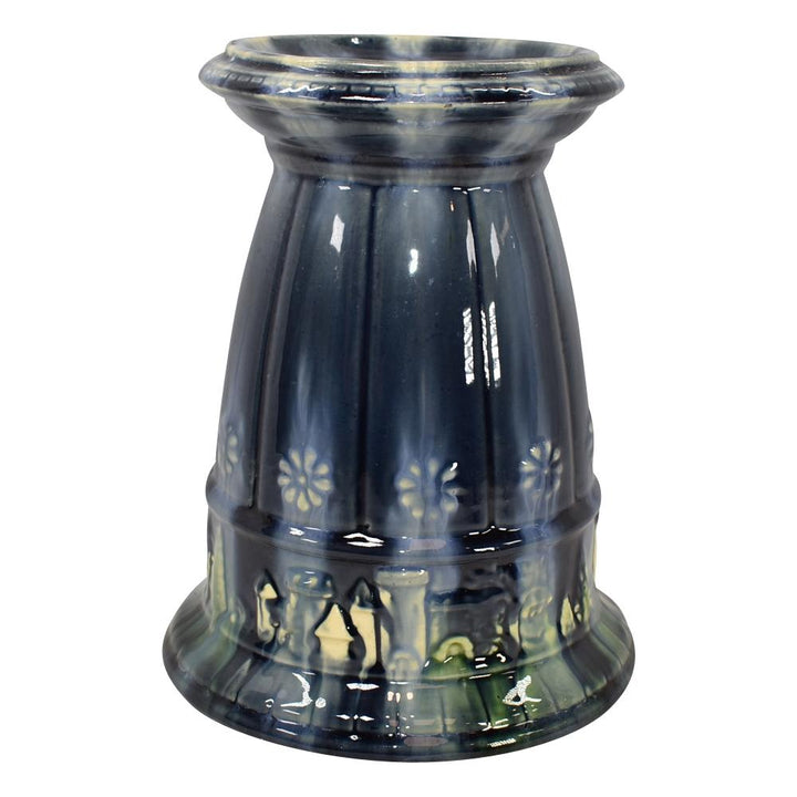 Roseville Blended Majolica Early 1900s Pottery Castle Pedestal For Jardiniere - Just Art Pottery