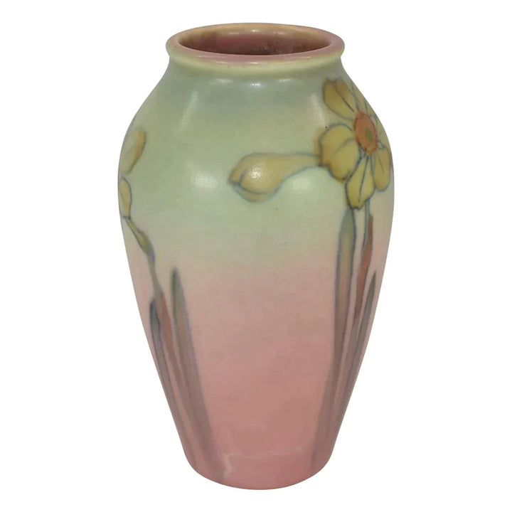 Rookwood 1931 Art Pottery Pink Decorated Matte Jonquil Vase 913F (Shirayamadani) - Just Art Pottery