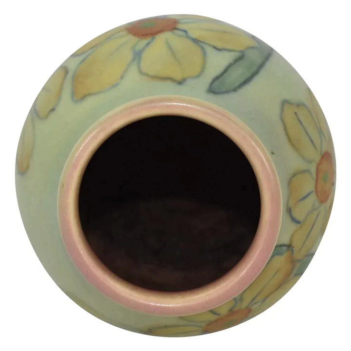 Rookwood 1931 Art Pottery Pink Decorated Matte Jonquil Vase 913F (Shirayamadani) - Just Art Pottery